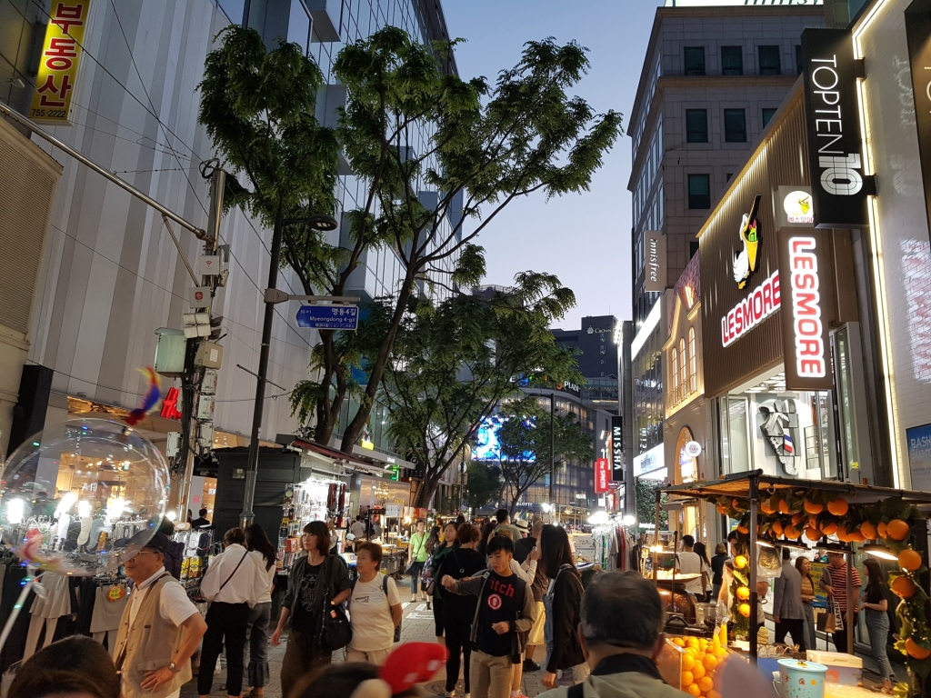 Myeongdong is a paradise for shopping and street food