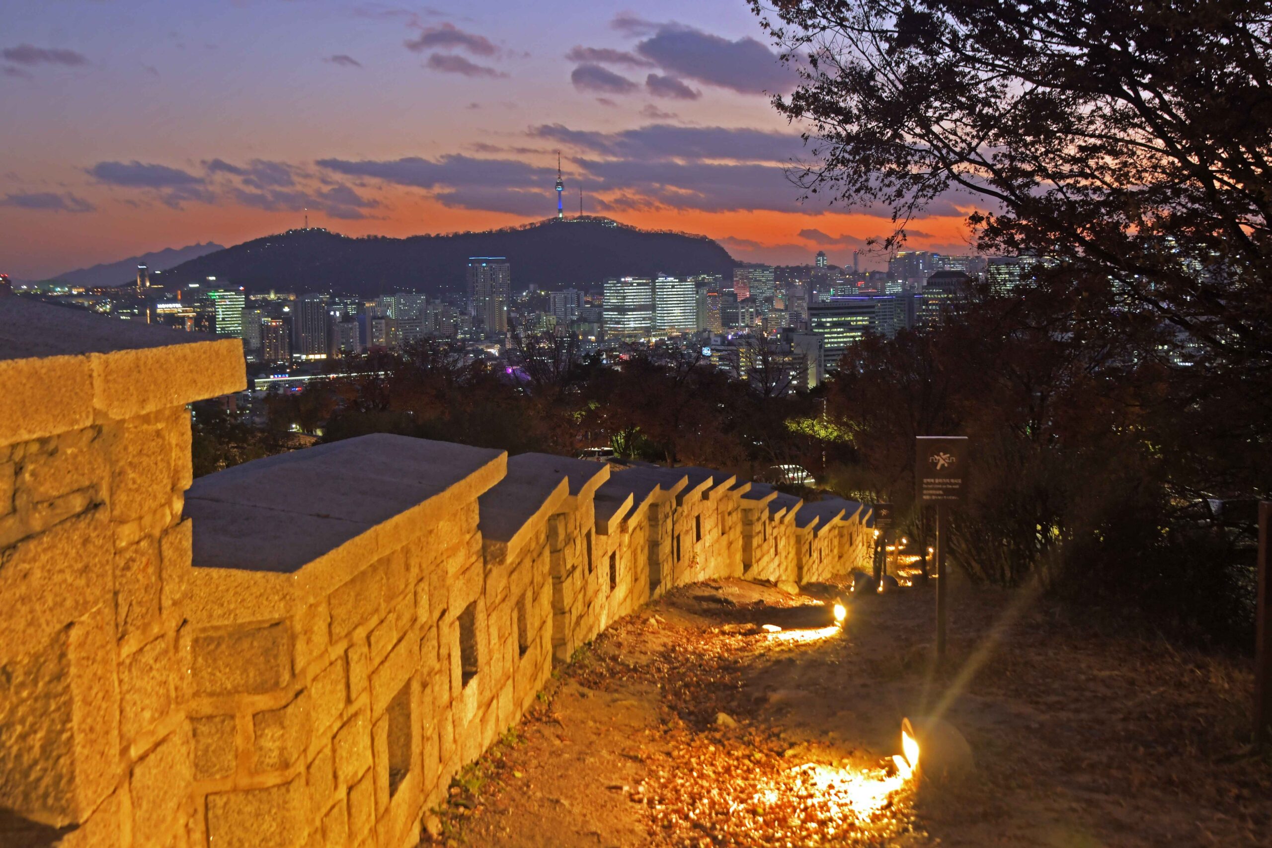 Sunset at Naksan city wall